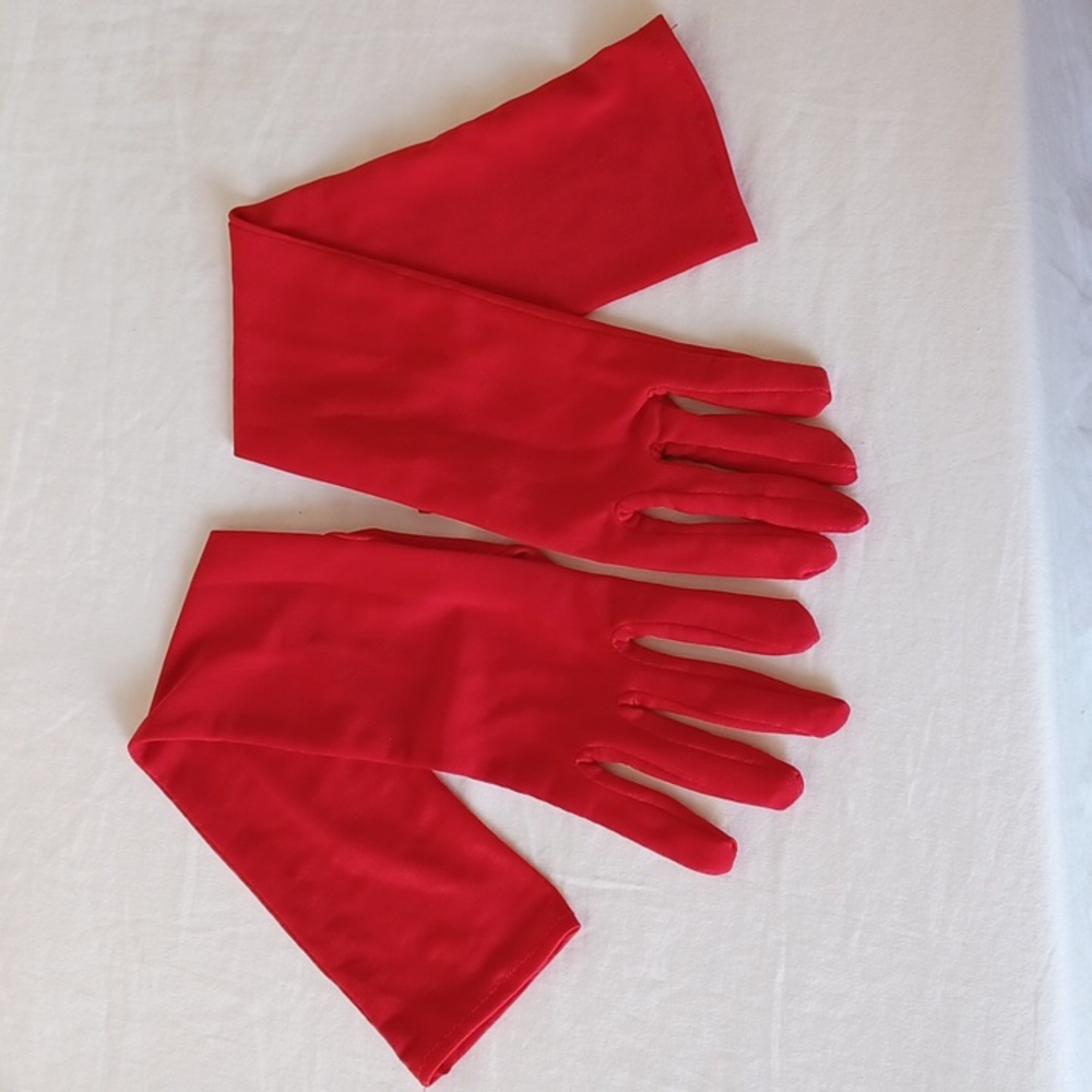 3/$25 SALE Vintage Evening Gloves for Women Mrs Clause Holiday Red, One Size